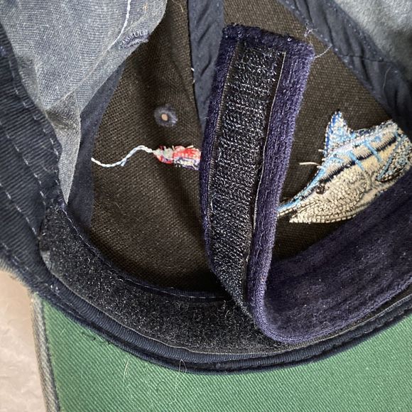 FLYING FISHERMAN Ball Cap Denim Blue Cotton Embroidered MARLIN Adjustable Hat - Picture 10 of 11